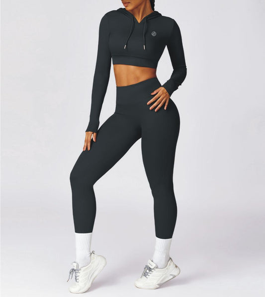 Black Yoga Pants (Crop Hoodie Pant)