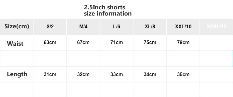 2.5 Inch Shorts